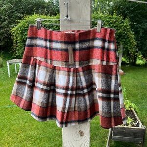 Francesca’s Brenley Plaid Pleated Mini Skirt - L